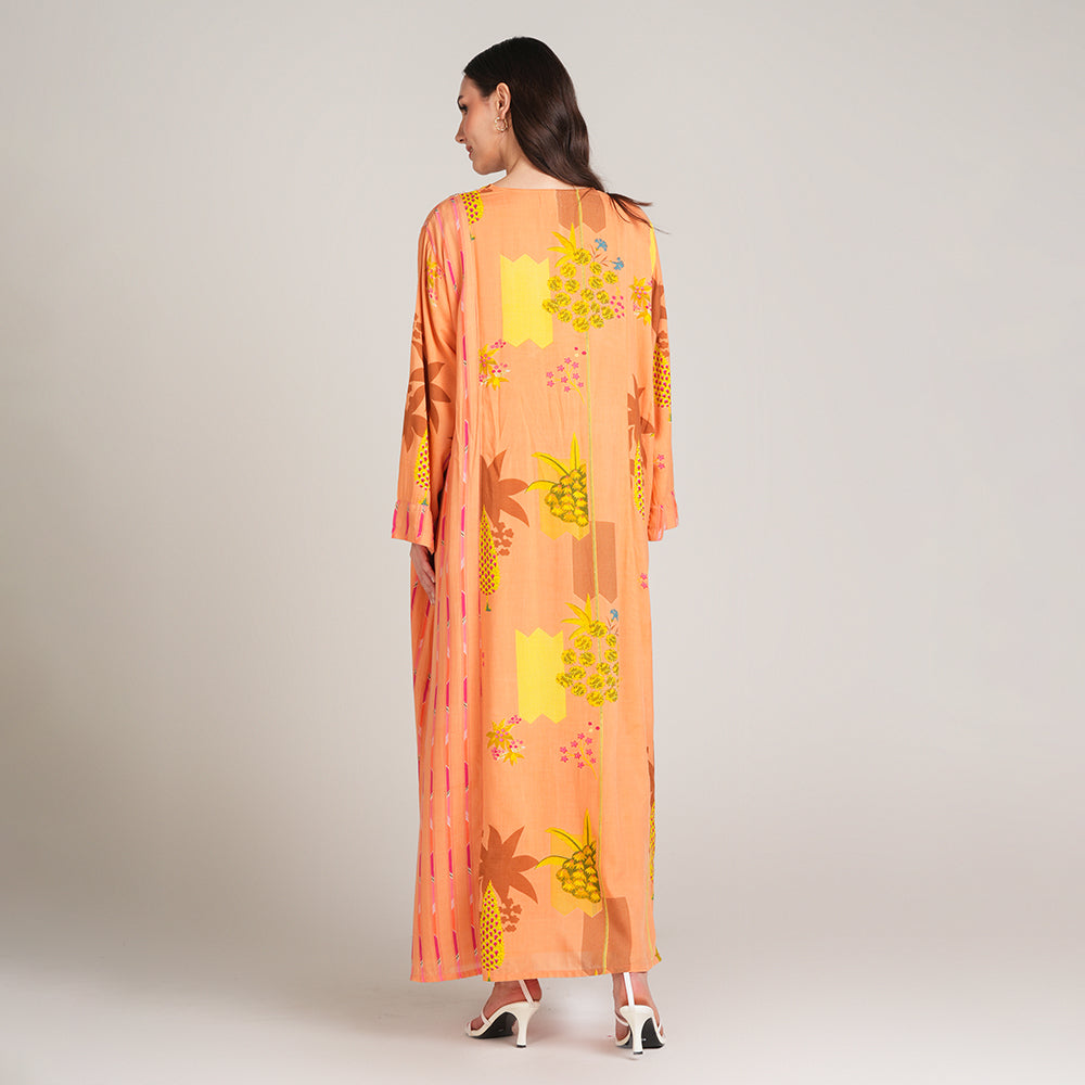 L-ORANGE MODAL DRESS WITH PRINT