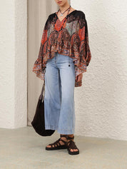 Rhiannon ruffle billow blouse