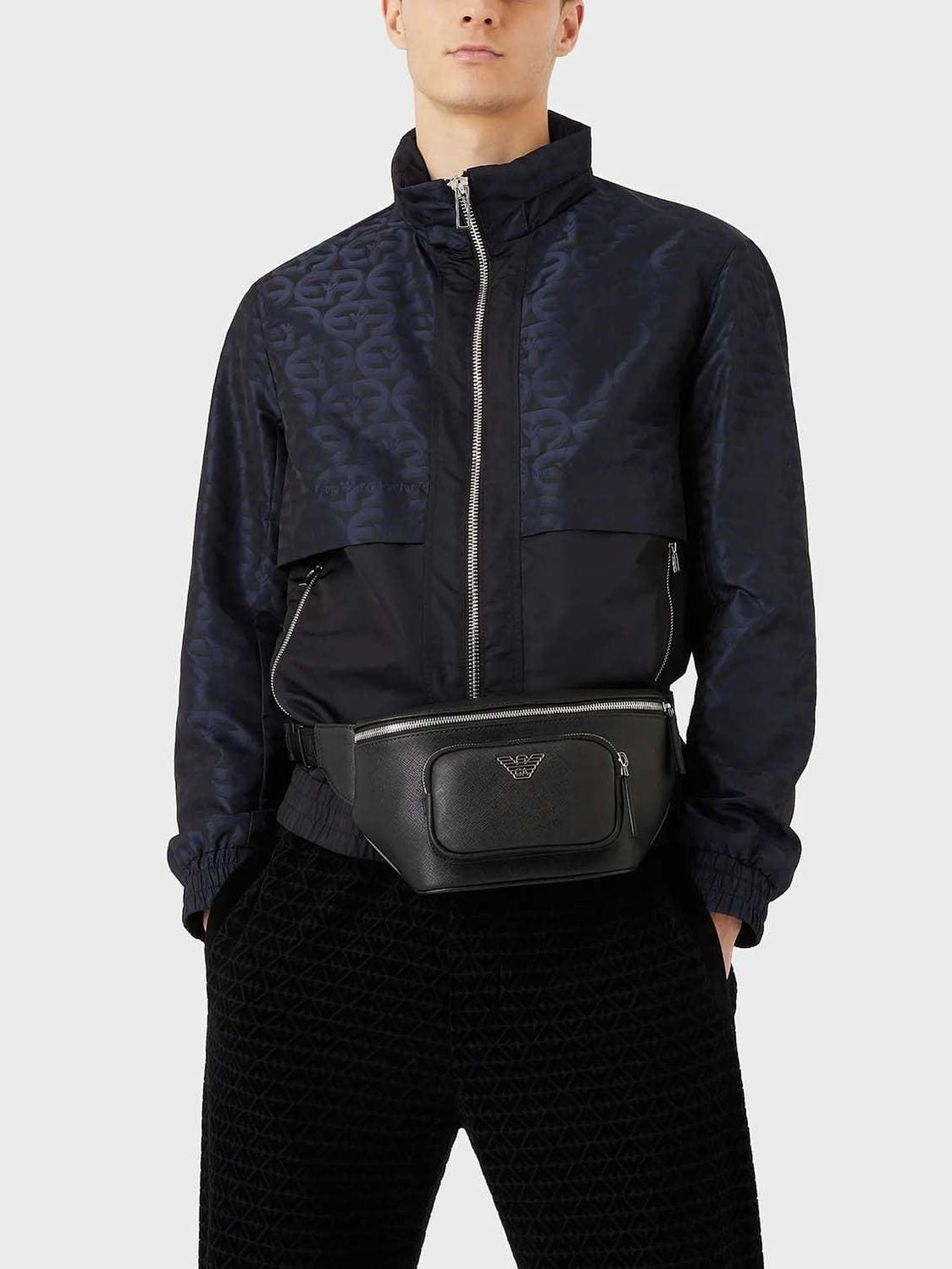 Emporio armani leather logo-plaque bag