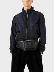 Emporio armani leather logo-plaque bag