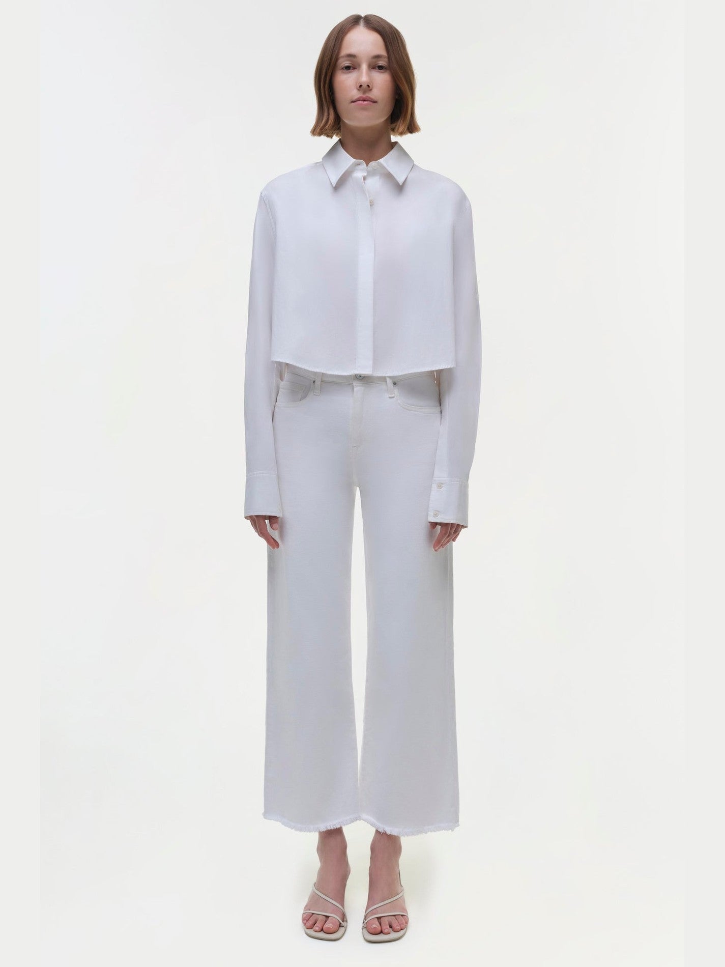 Renata cropped button down shirt