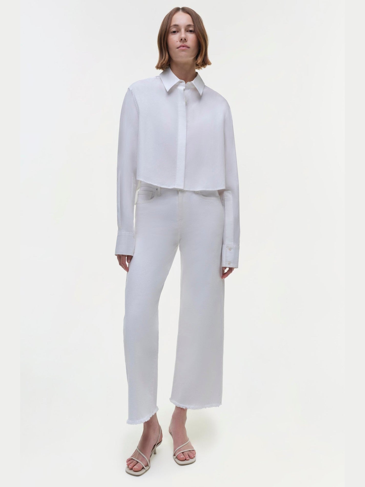 Renata cropped button down shirt