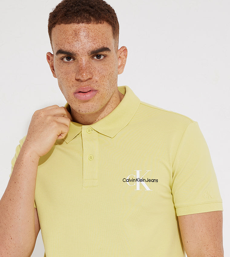 Calvin Klein Monogram Printed Short Sleeves Polo T-Shirt