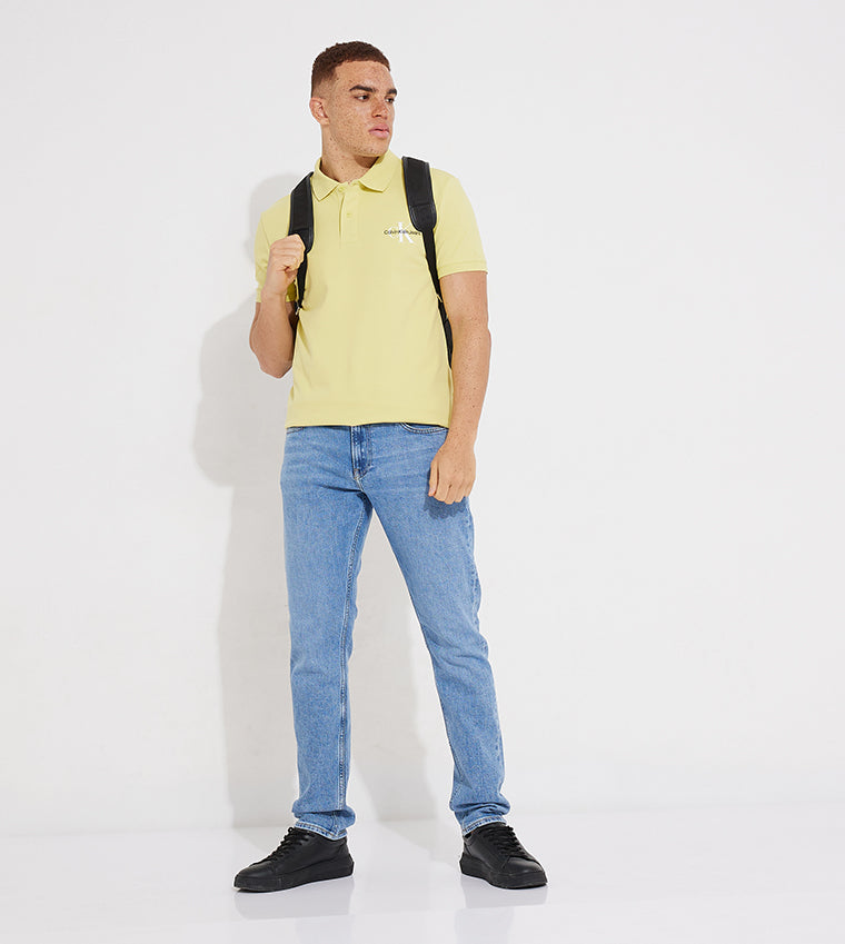 Calvin Klein Monogram Printed Short Sleeves Polo T-Shirt