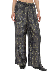 Printed silk twill elasticated pants
