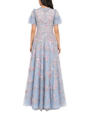 Lunaria wreath round neck ankle gown