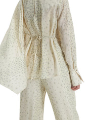 POLKA DOT DRAPED BLOUSE