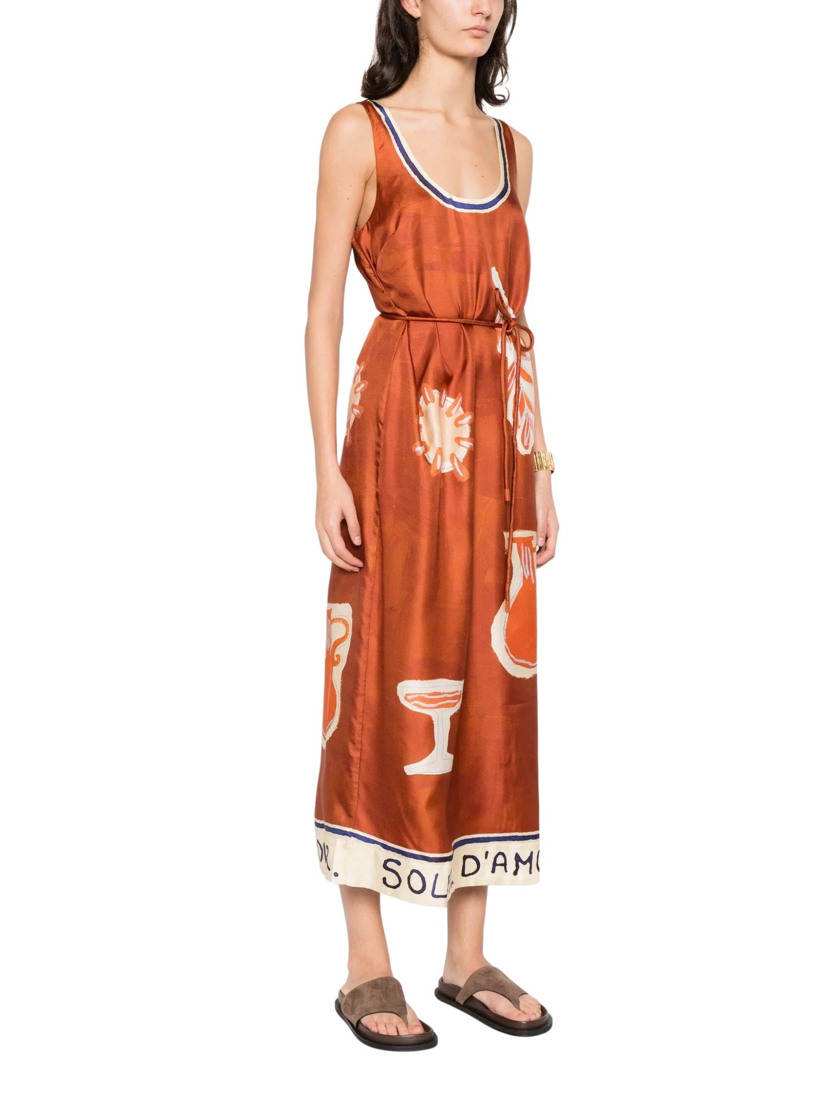 Soleil d'amour silk midi dress