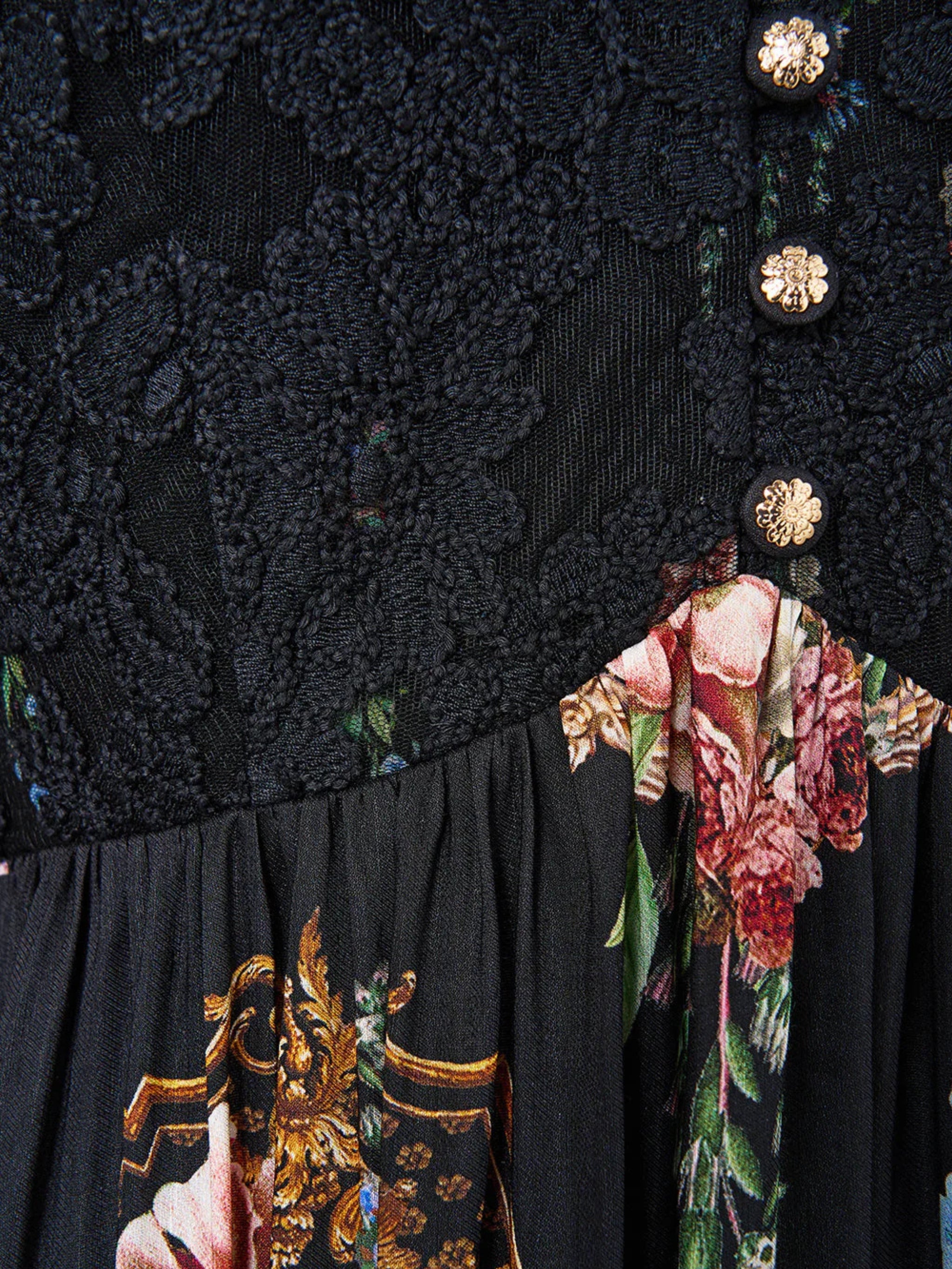 LACE BODICE MAXI DRESS