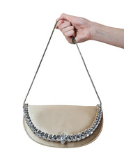 Riviera stone-encrusted satin clutch