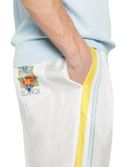 Tennis landscape silk twill trousers