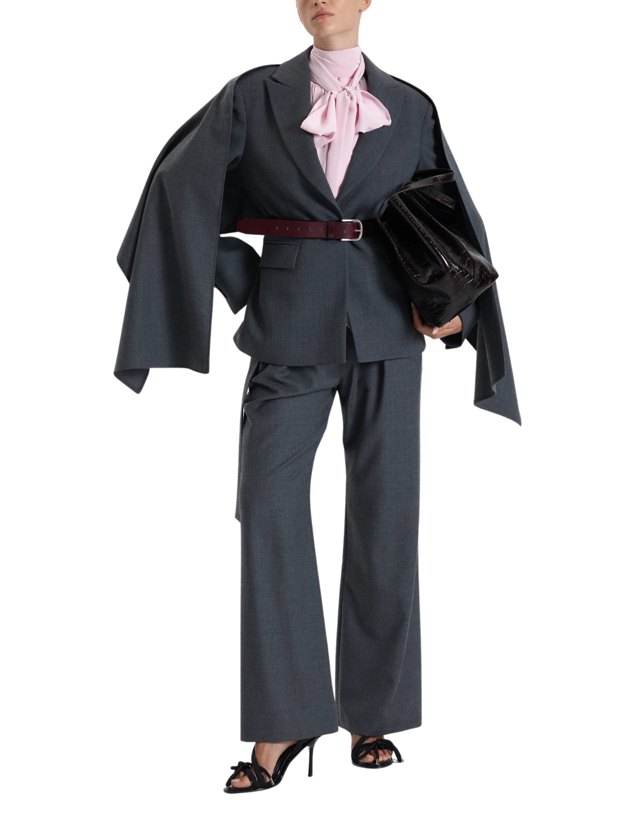 GREY CAPE DETAIL BLAZER