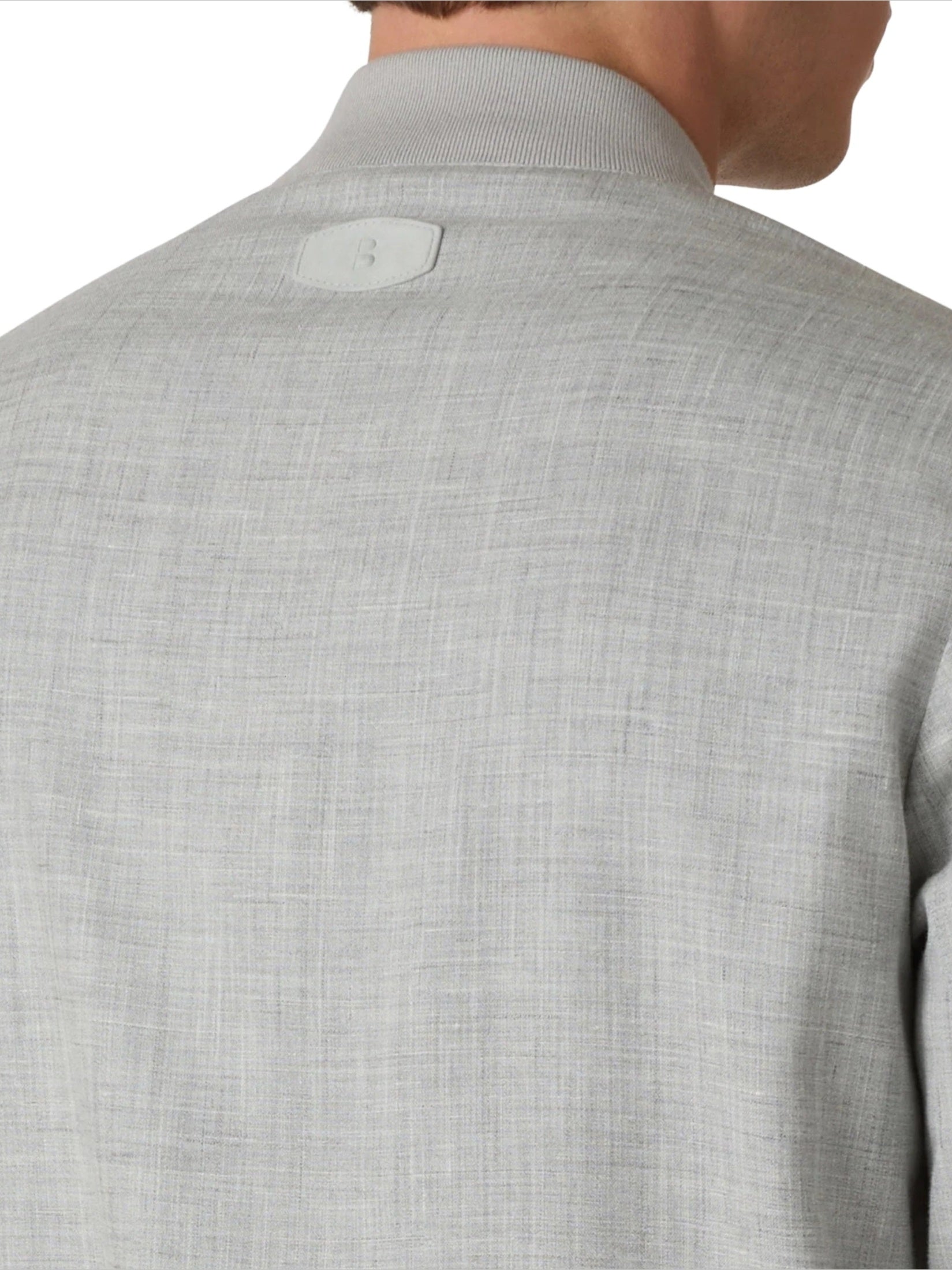 Wool silk linen bomber