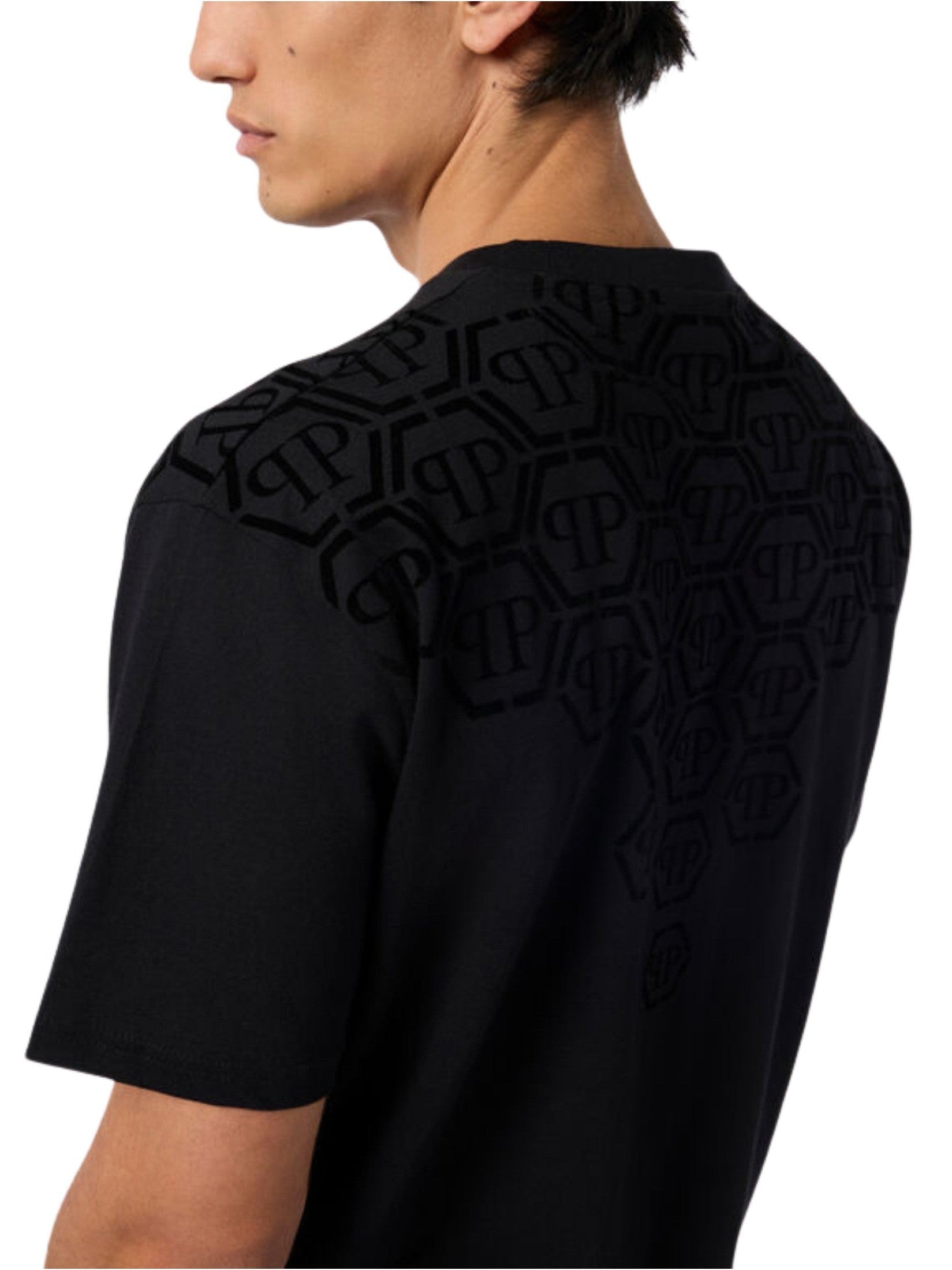 Round neck t-shirt degradé monogram