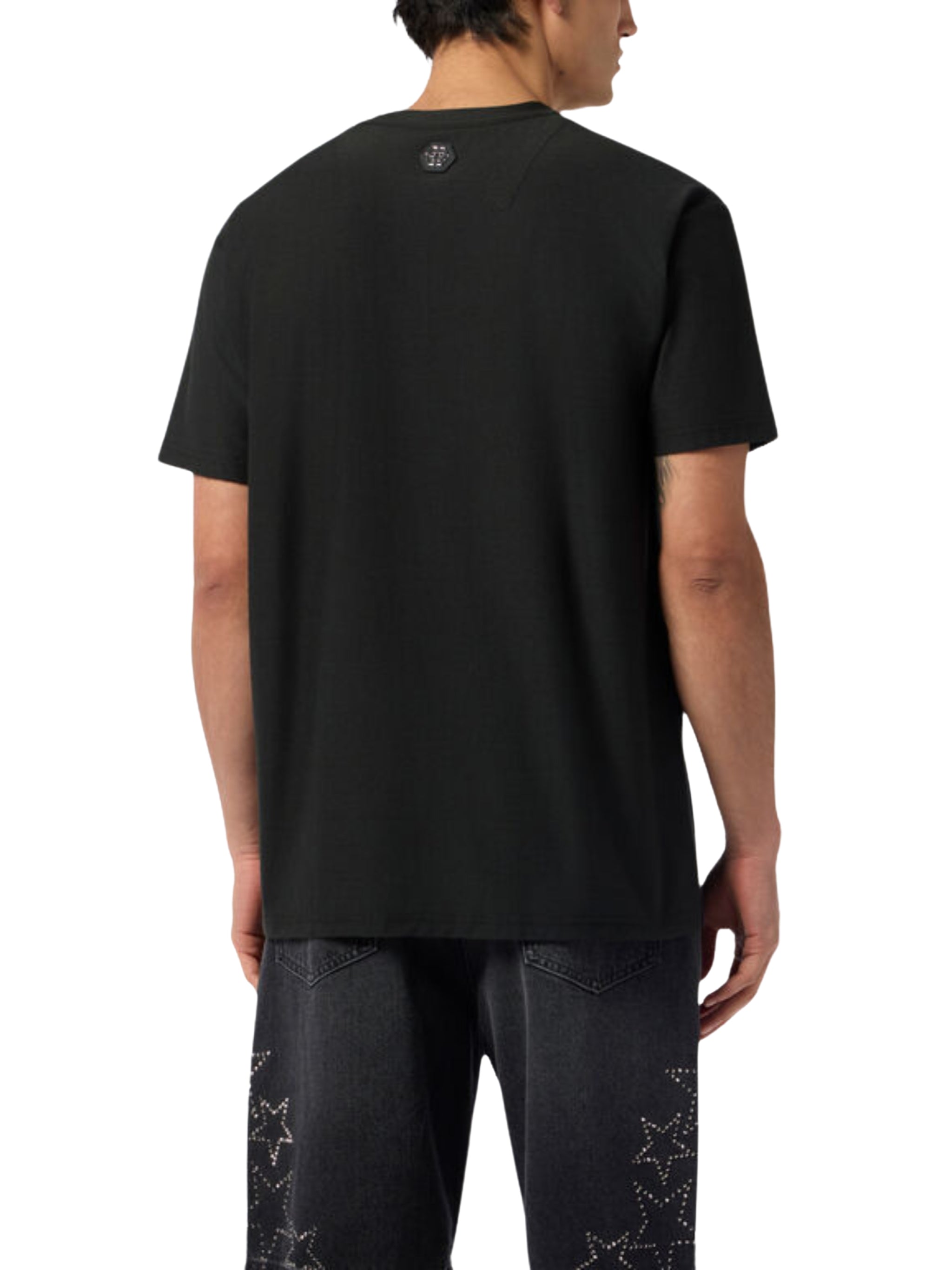 Round Neck T-Shirt Jacquard Hexagon Line