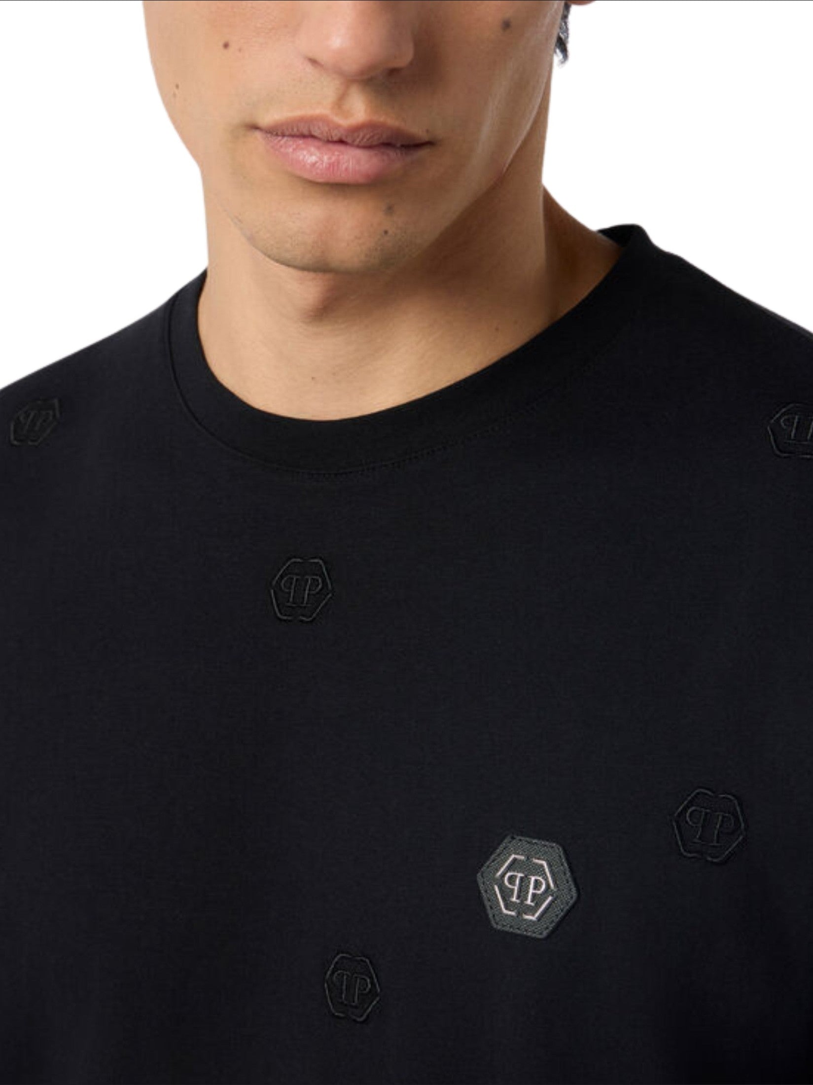 Embroidered round neck t-shirt monogram