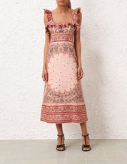 Matchmaker Frilled Midi فستان