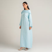 L-BLUE LINEN DRESS