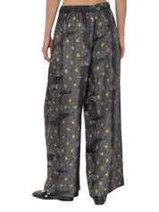 Printed silk twill elasticated pants