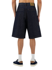 The stitched denim shorts