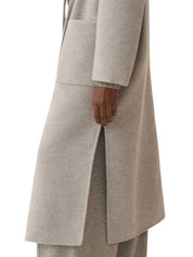 WOOL CASHMERE DOUBLE TOPCOAT PATCH POCKETS AND SELF BELT
