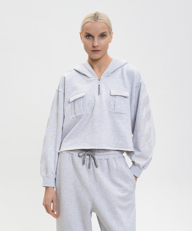 Diag soft life pkt crop hood gray melang
