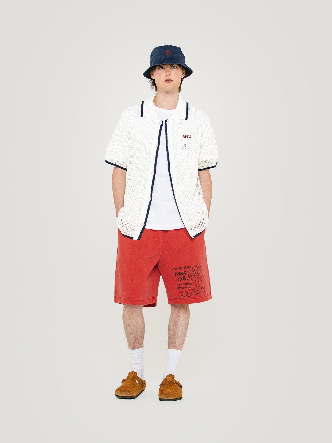 Aeca on the coast sweat shorts-washed coral