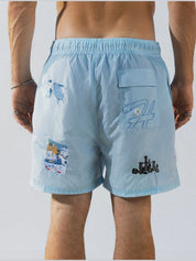 Baby blue patches swim short solmare