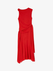 Marl mesh draped knot detailing long dress
