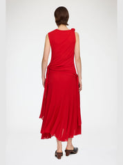 Marl mesh draped knot detailing long dress
