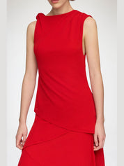 Marl mesh draped knot detailing long dress