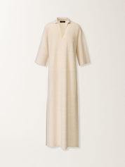 Polo dress in wool, cotton, and lurex