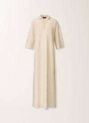 Polo dress in wool, cotton, and lurex