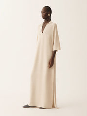 Polo dress in wool, cotton, and lurex