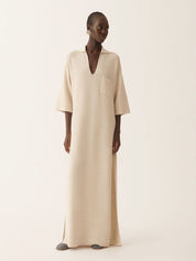 Polo dress in wool, cotton, and lurex