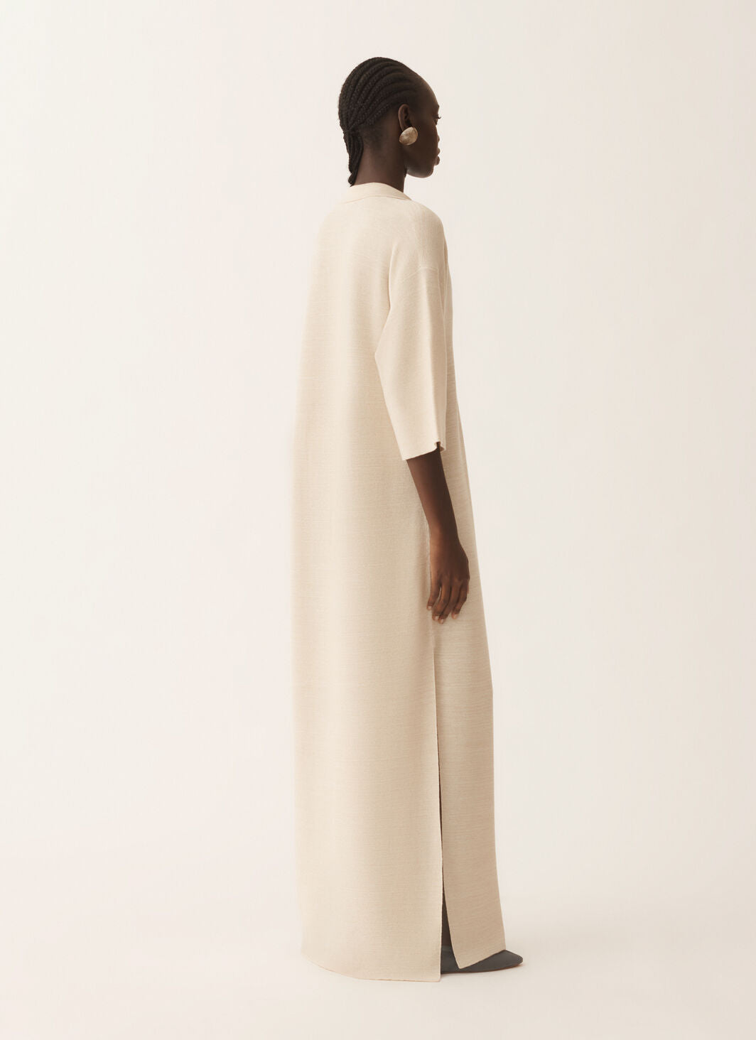 Polo dress in wool, cotton, and lurex