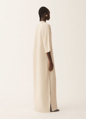 Polo dress in wool, cotton, and lurex