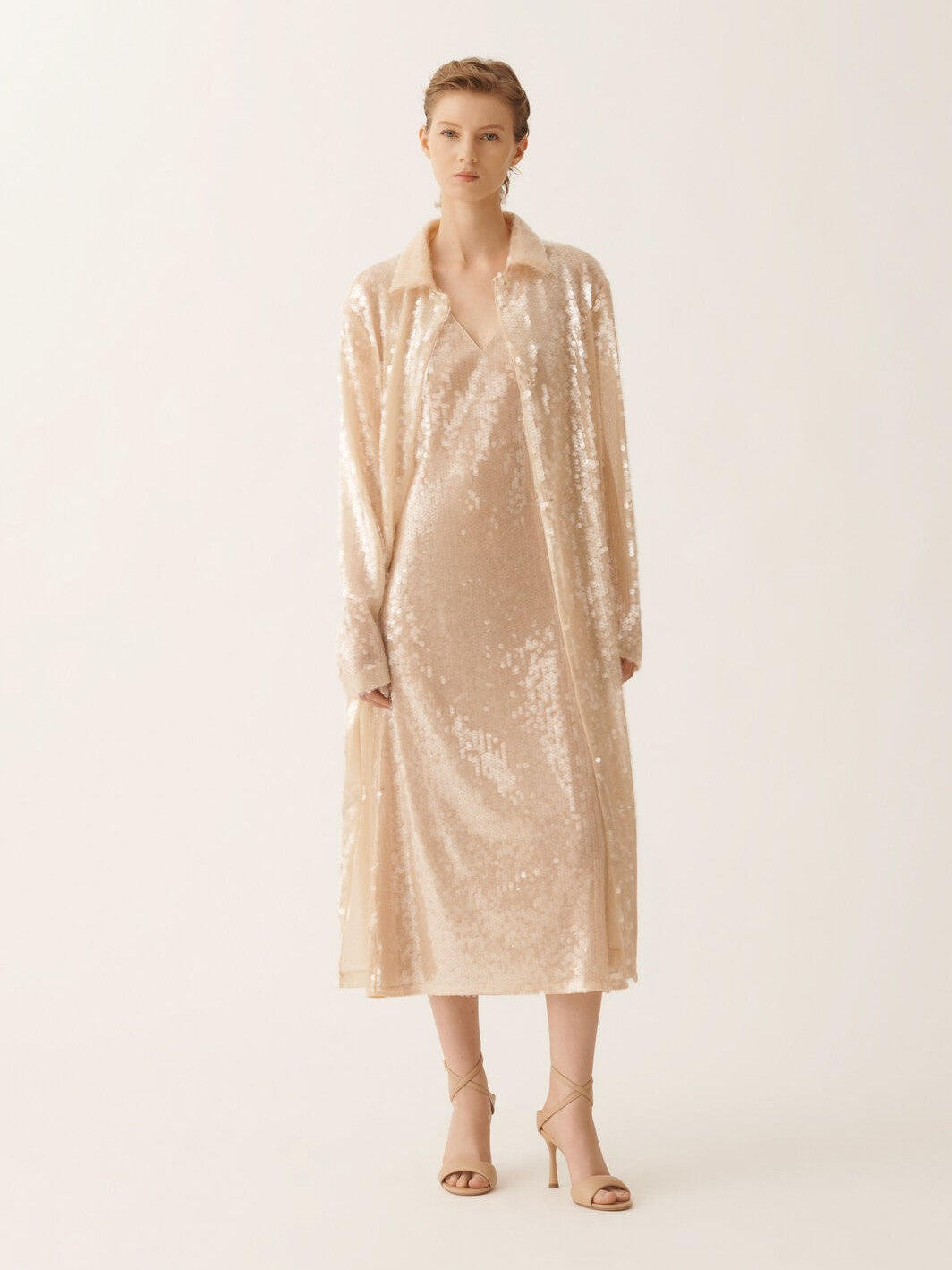Liquid sequin sleeveless dress