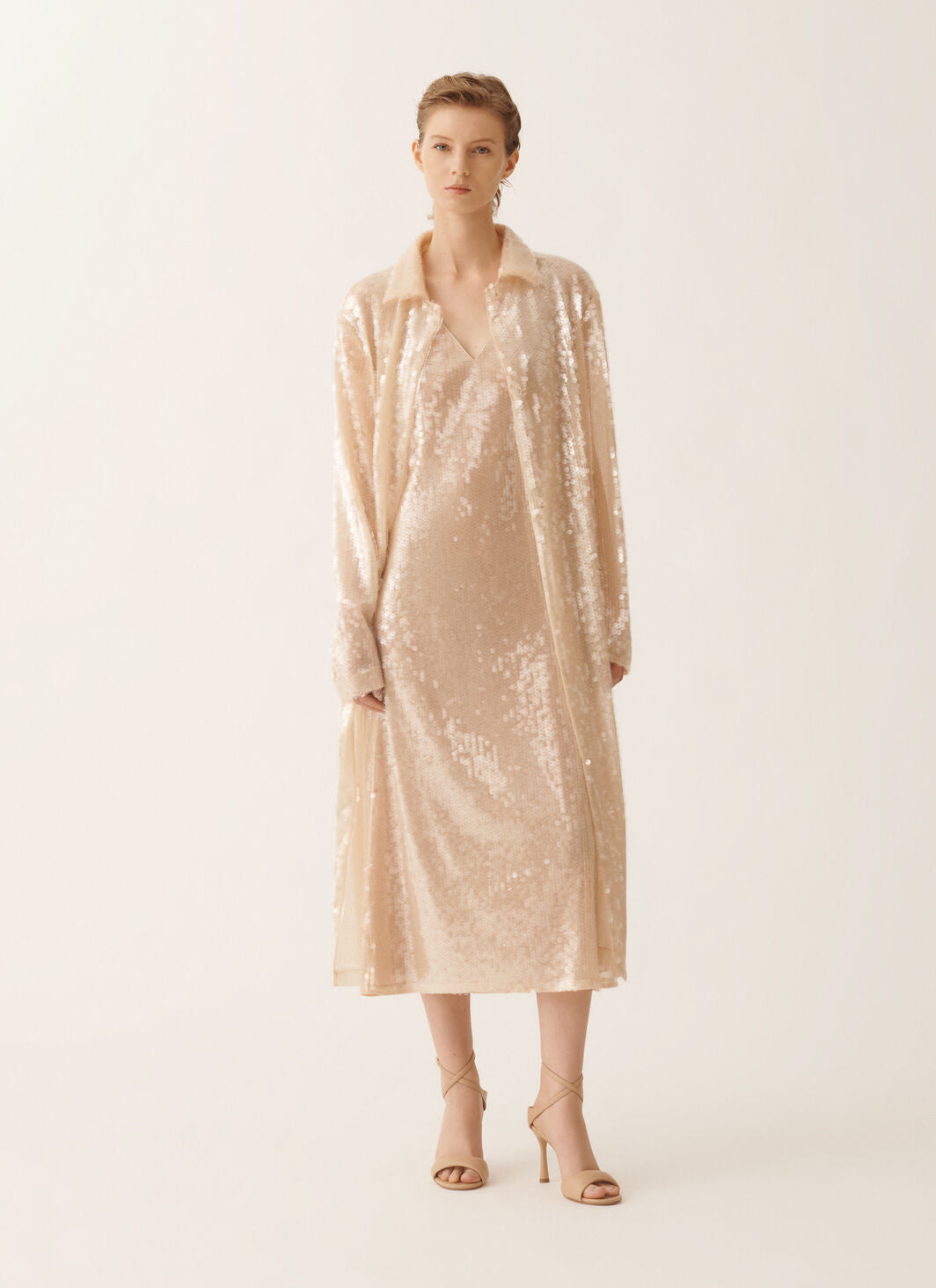 Liquid sequin sleeveless dress