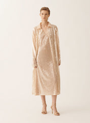 Liquid sequin sleeveless dress