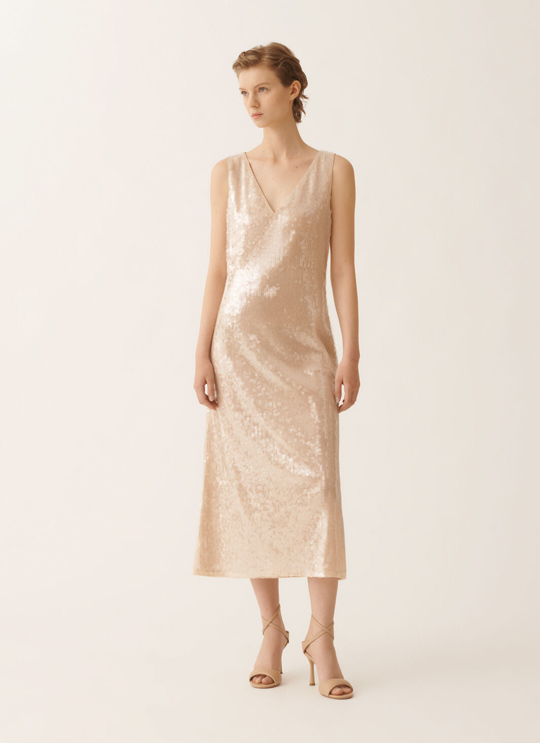 Liquid sequin sleeveless dress