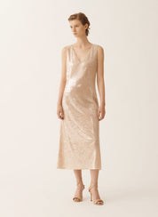 Liquid sequin sleeveless dress