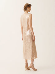 Liquid sequin sleeveless dress
