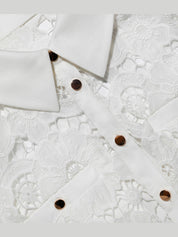 White lace collared maxi dress