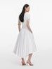 White cotton poplin midi skirt