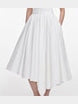 White cotton poplin midi skirt