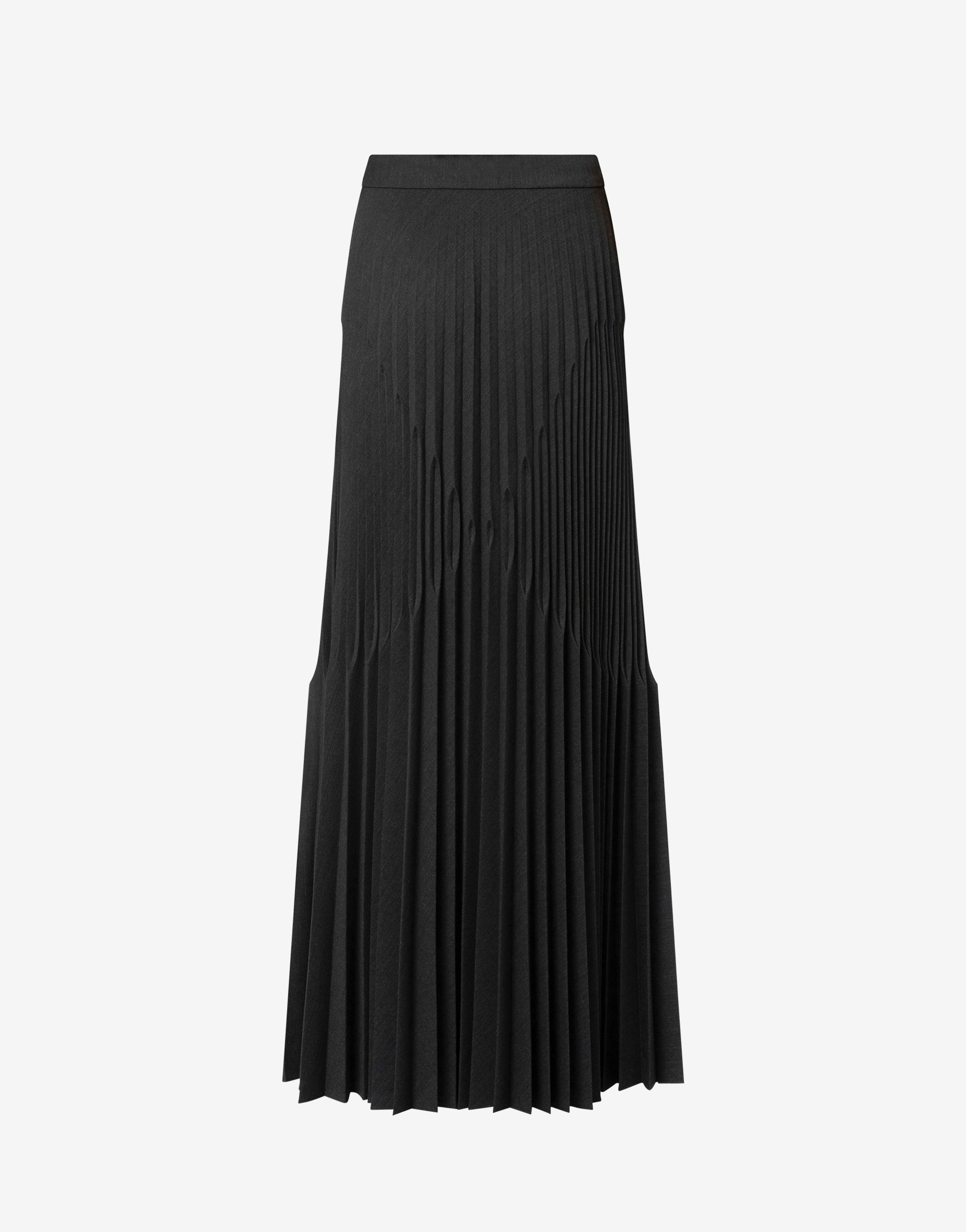 Stretch wool twill skirt