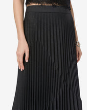 Stretch wool twill skirt