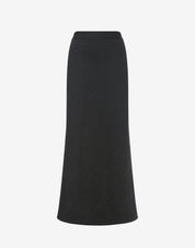 Stretch wool twill long skirt