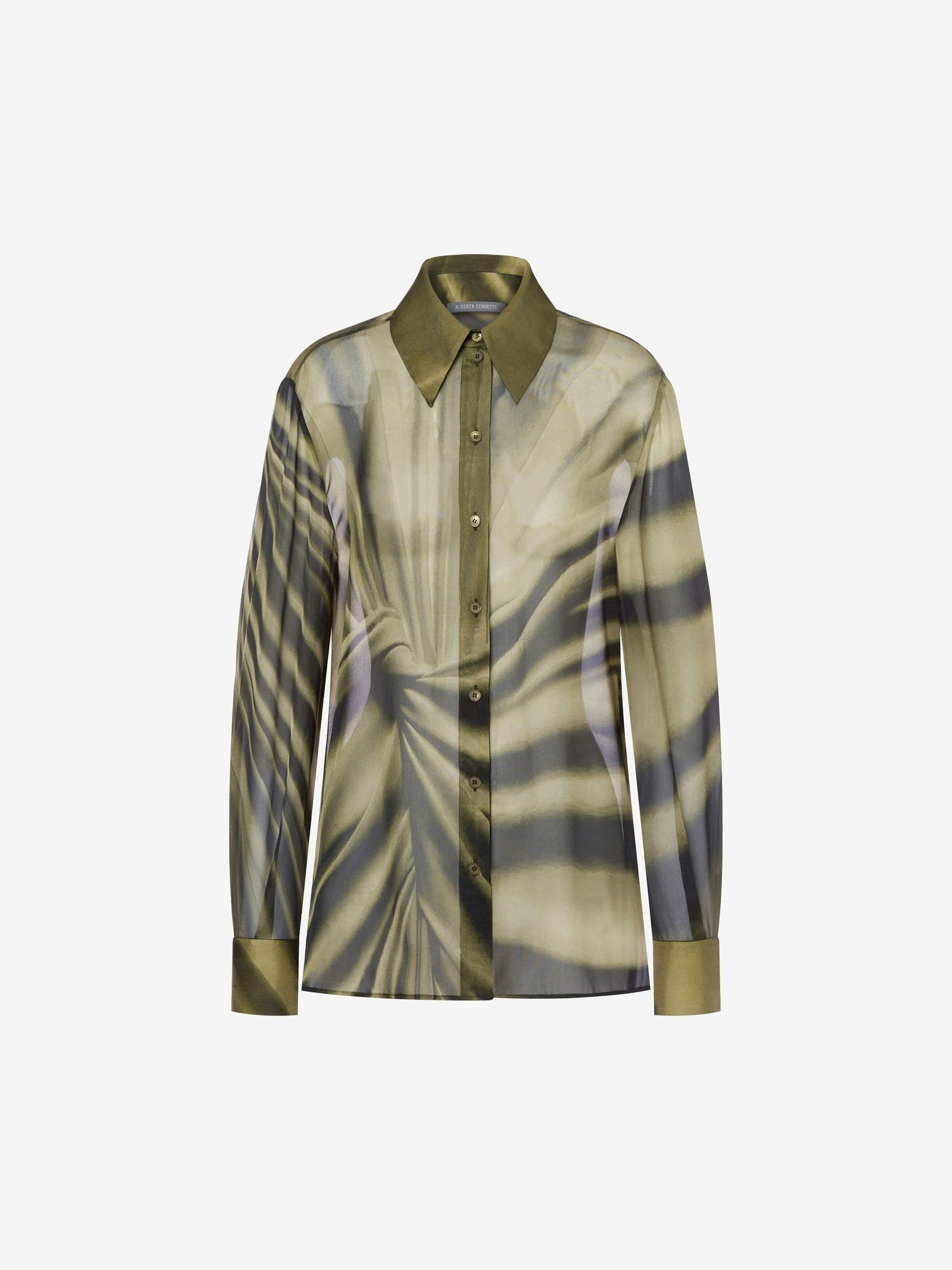 Chiffon shirt with drappeggio print